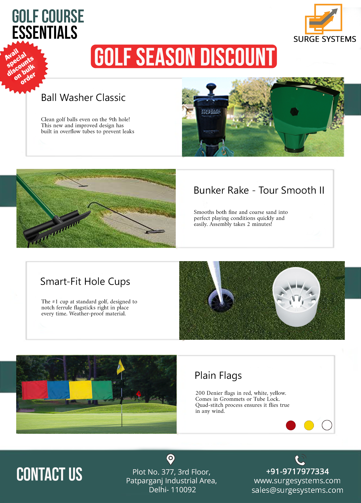 Flyer with Standard Golf Products